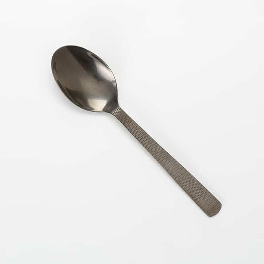 American Metalcraft Vintage Collection Black Stainless Steel Solid Spoon With Hammered Handle, 10 Inch Length -- 72 Per Case