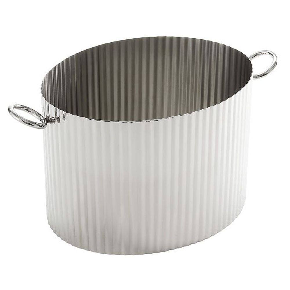 American Metalcraft Silver Stainless Steel Fluted Party Tub, 16 Quart Capacity -- 2 Per Case