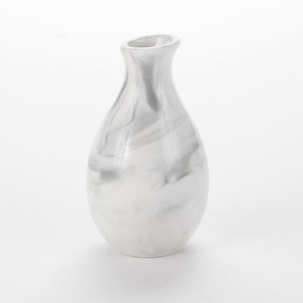 American Metalcraft White Marble Ceramic Bud Vase, 2 1/8 Inch Dia. X 3 7/8 Inch Height -- 144 Per Case