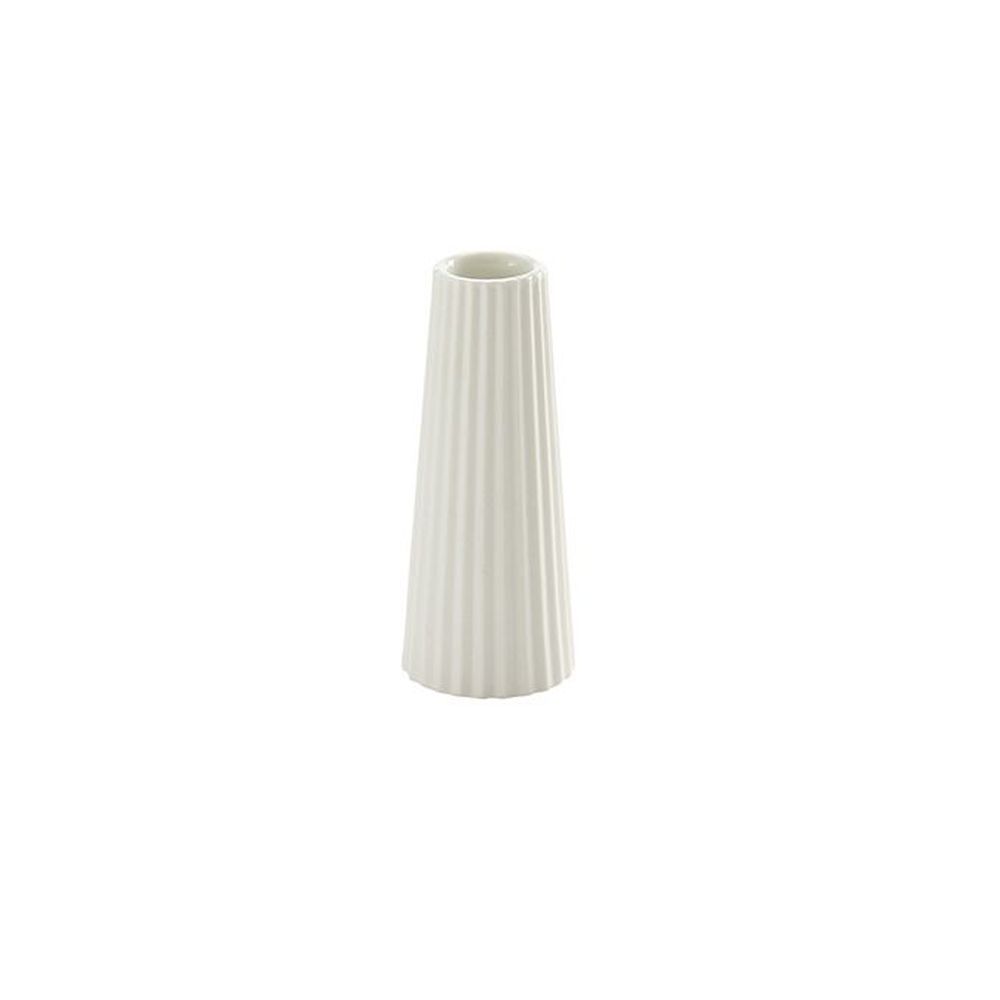 American Metalcraft White Ceramic Fluted Tower Bud Vase, 1 1/2 Inch Dia. X 4 Inch Height -- 96 Per Case