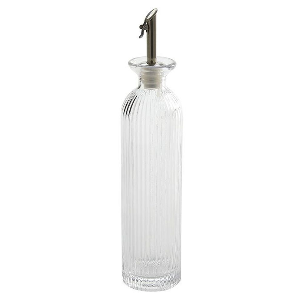 American Metalcraft Glass Fluted Cruet With Stainless Steel And Silicone Pourer, 12 Ounce Capacity -- 48 Per Case