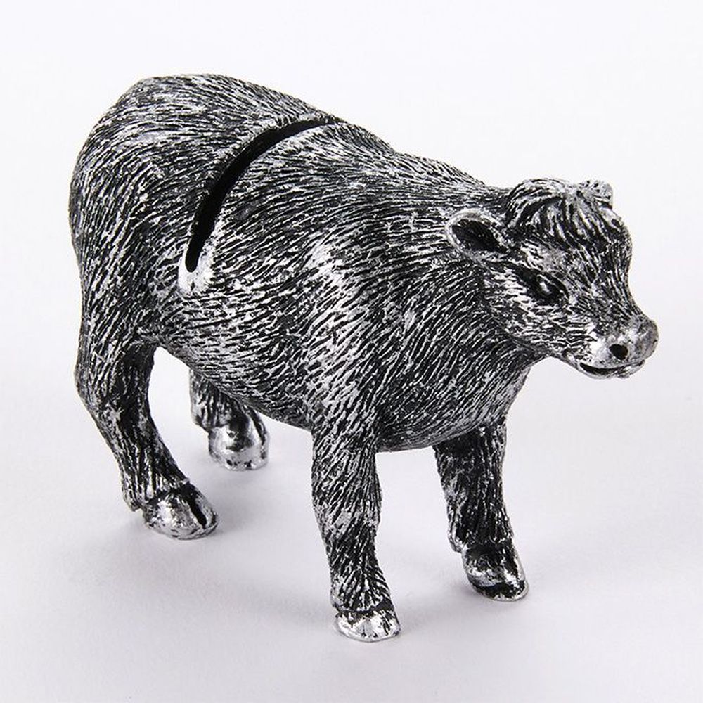 American Metalcraft Silver Polyresin Cow Whimsical Card Holder, 3 X 1-3/8 X 2 Inch -- 60 Per Case