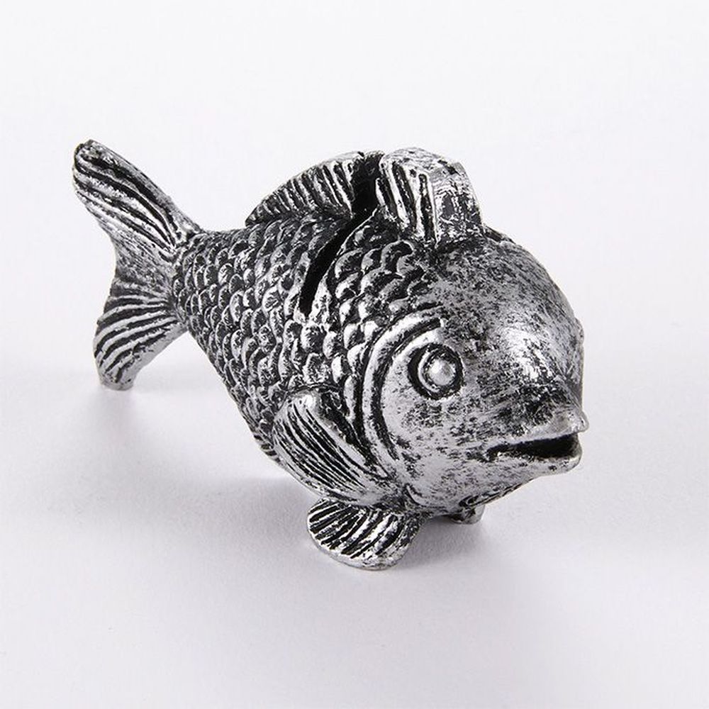 American Metalcraft Silver Polyresin Fish Whimsical Card Holder, 2-3/4 X 1-1/4 X 1-5/8 Inch -- 60 Per Case