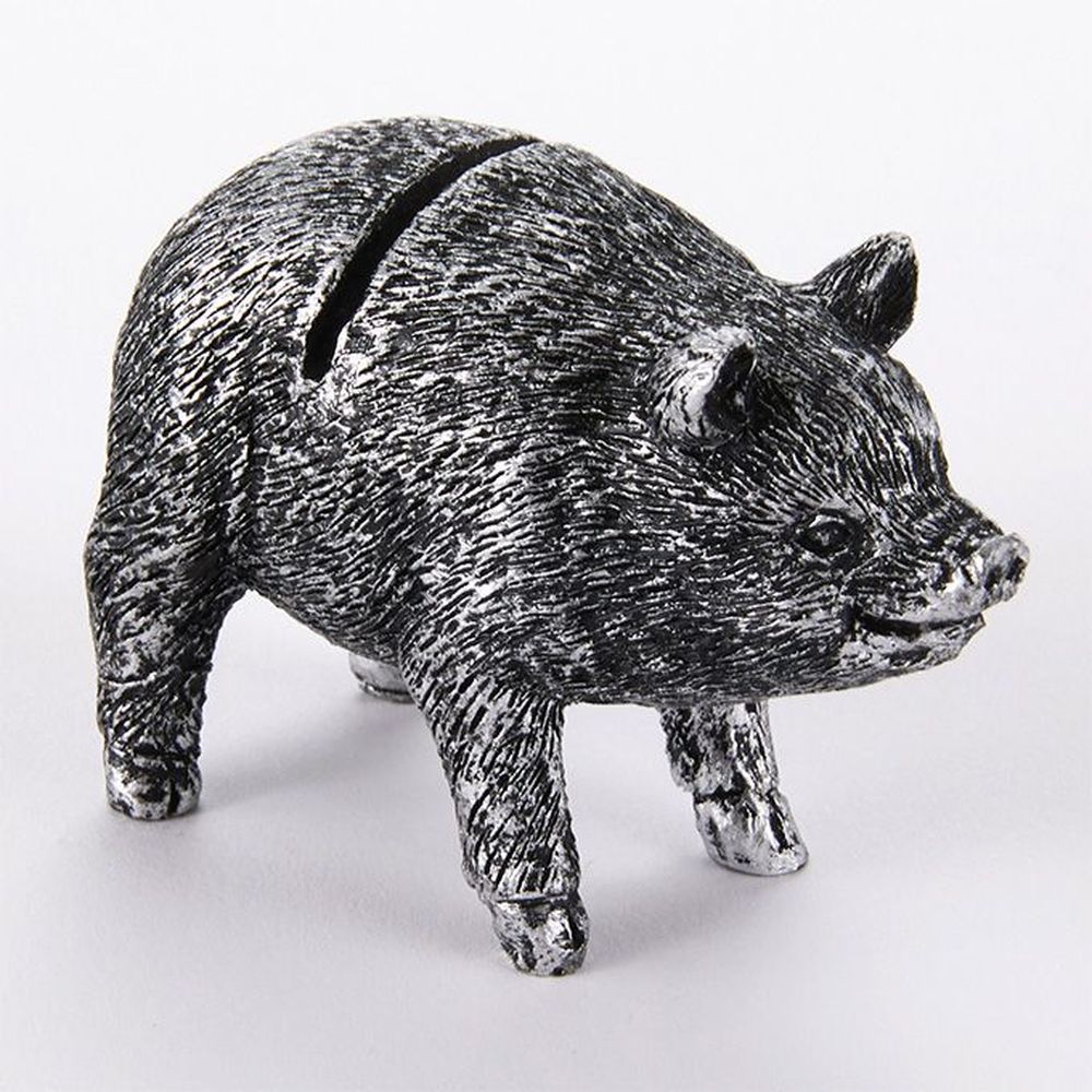 American Metalcraft Silver Polyresin Pig Whimsical Card Holder, 2-5/8 X 1-1/2 X 1-3/4 Inch -- 60 Per Case