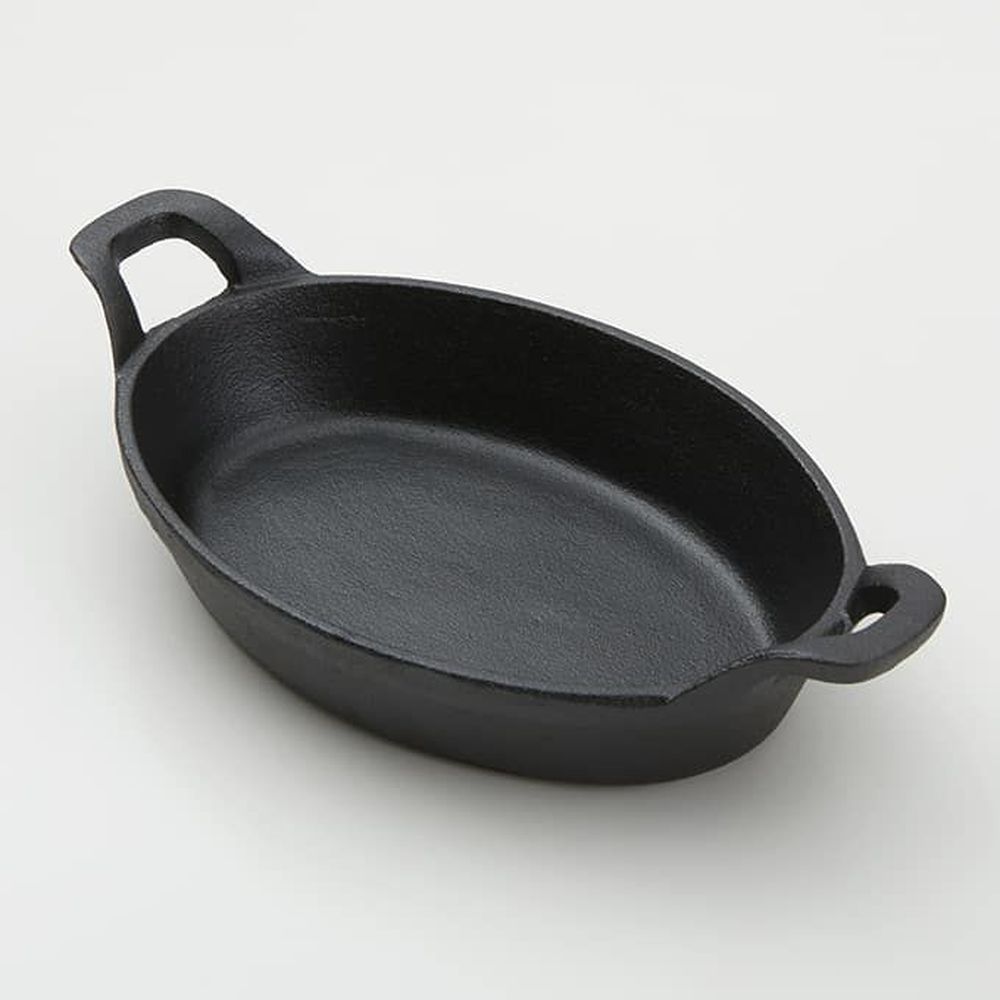 American Metalcraft Black Cast Iron Oval Casserole With Handles, 27 Ounce Capacity -- 8 Per Case