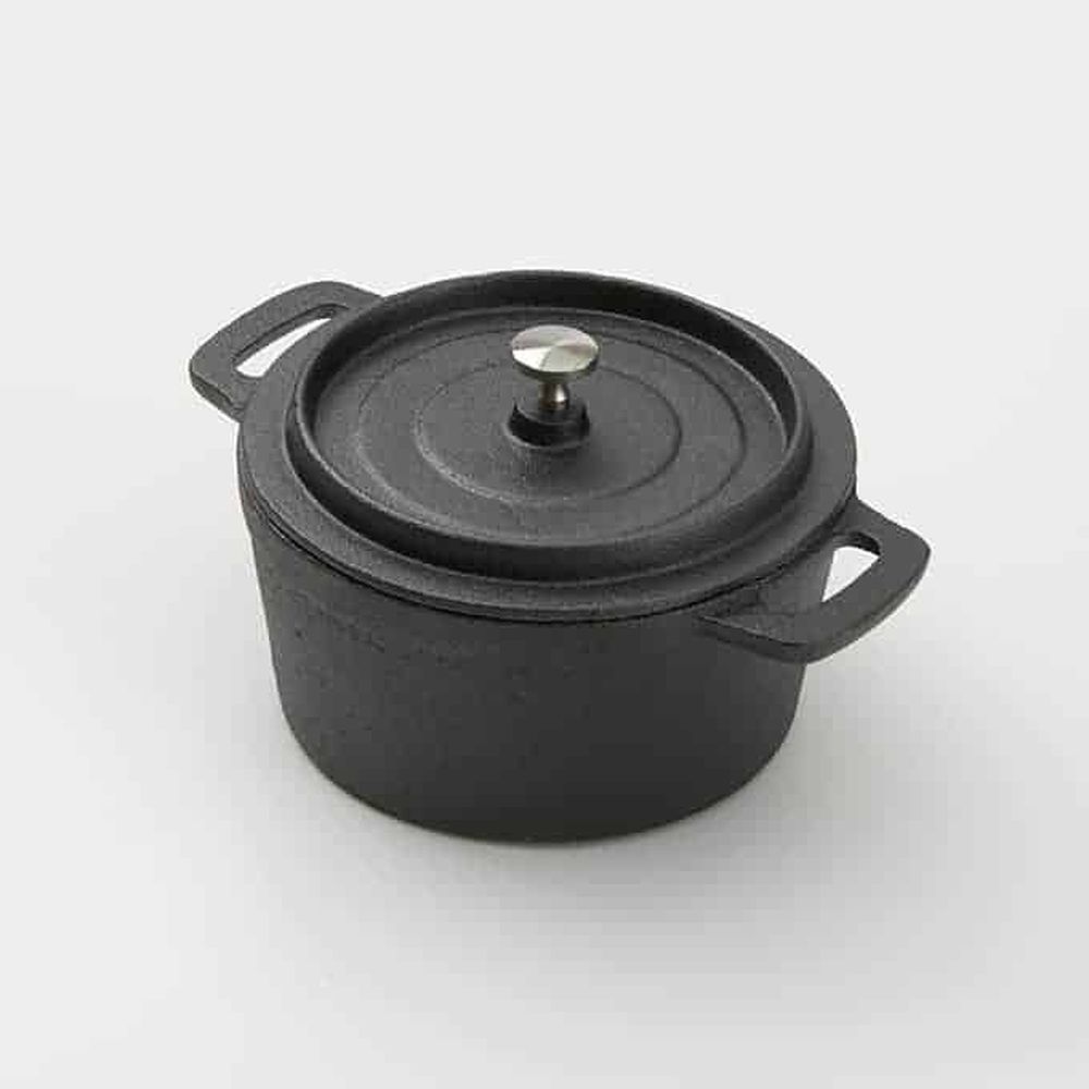 American Metalcraft Black Cast Iron Large Round Pot With Lid, 27 Ounce Capacity -- 6 Per Case