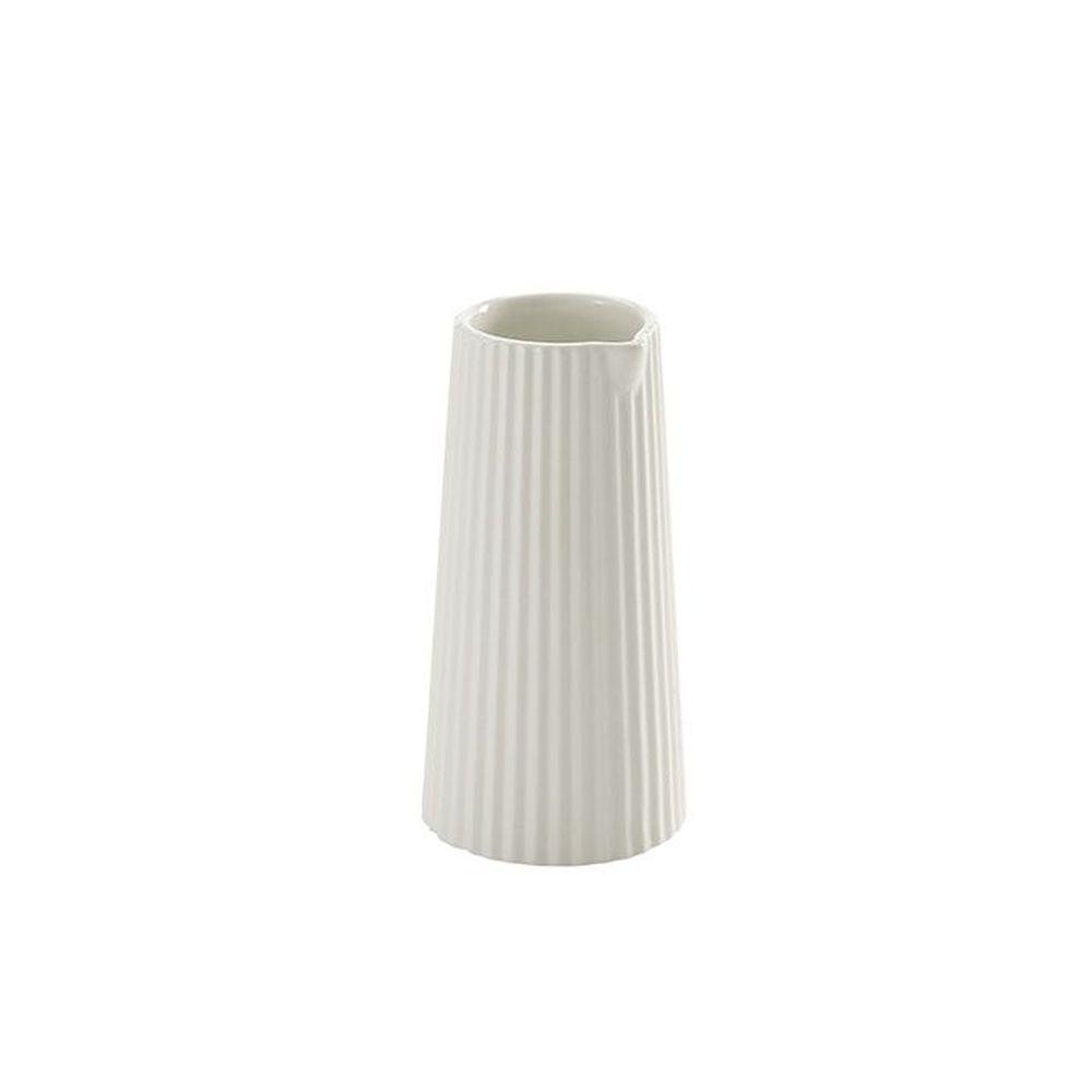 American Metalcraft White Ceramic Fluted Creamer, 6 Ounce Capacity -- 12 Per Case