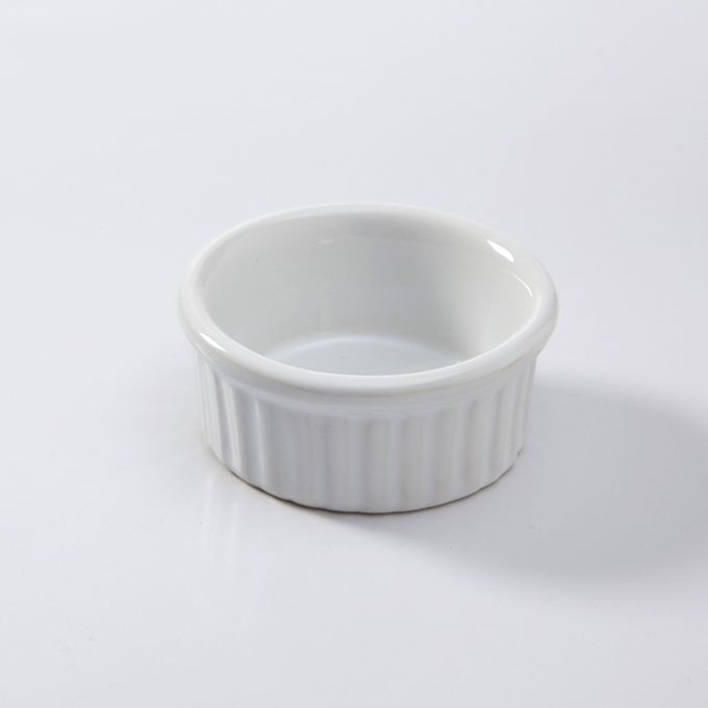 American Metalcraft White Ceramic Ramekin With Ribbed Sides, 2 Ounce Capacity -- 24 Per Case