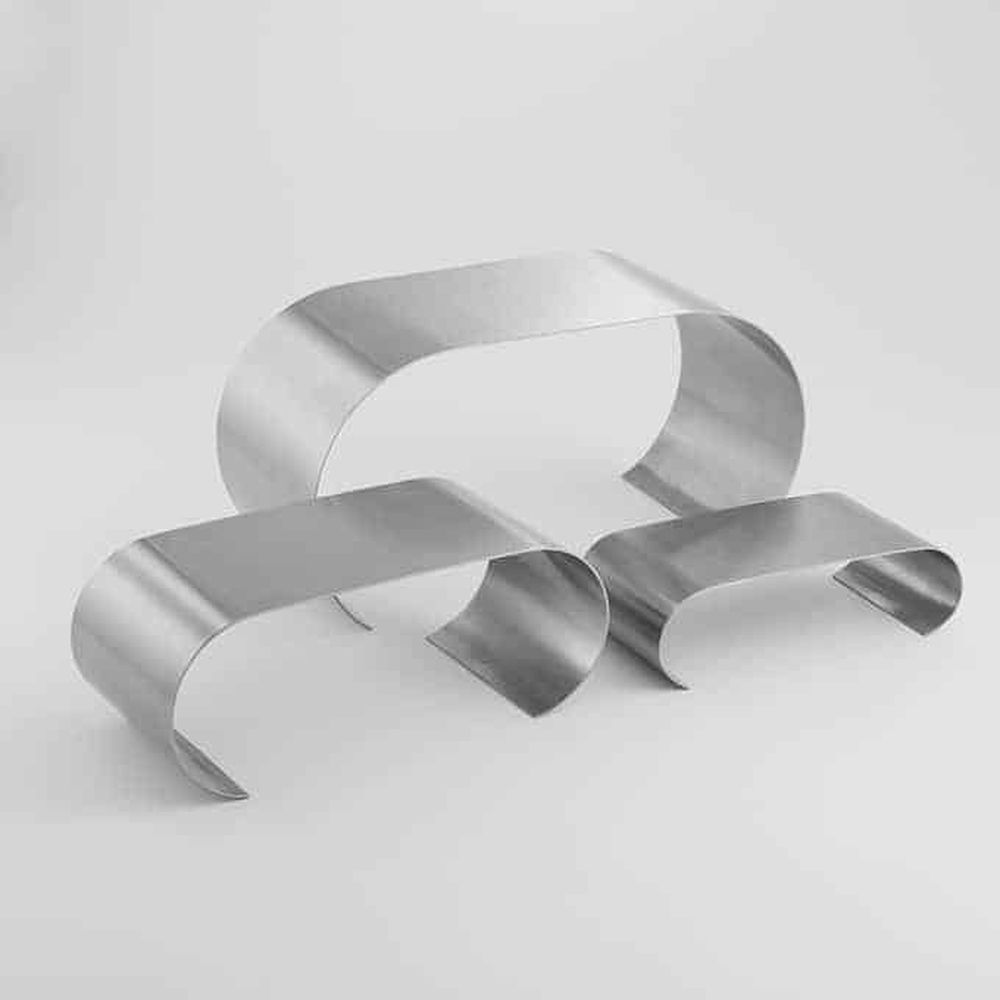 American Metalcraft Silver Stainless Steel Satin Finish Riser Set, Set Of 3 -- 6 Per Case