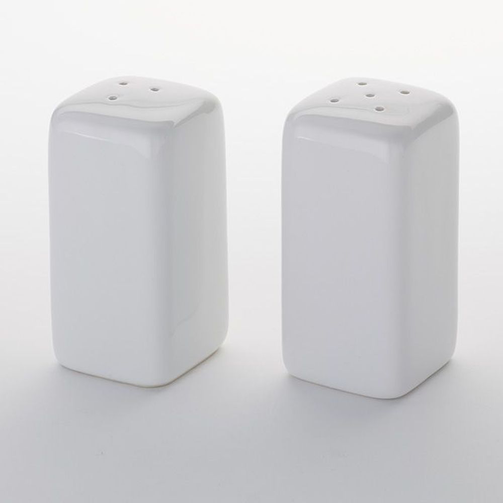 American Metalcraft White Ceramic Square Salt And Pepper Shaker Set, 2.5 Ounce Capacity -- 72 Per Case