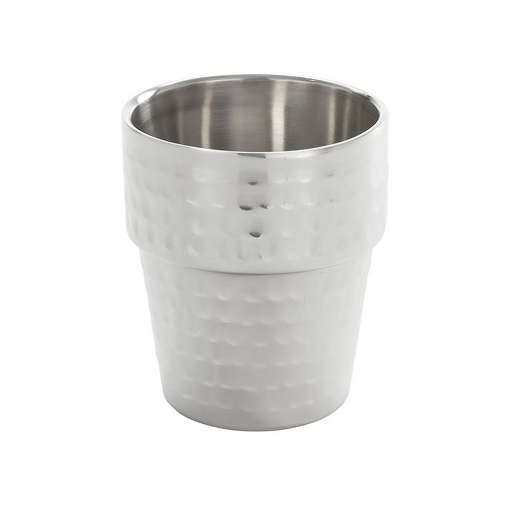 American Metalcraft Silver Hammered Stainless Steel Double-wall Stackable Fry Cup, 10 Ounce Capacity -- 48 Per Case