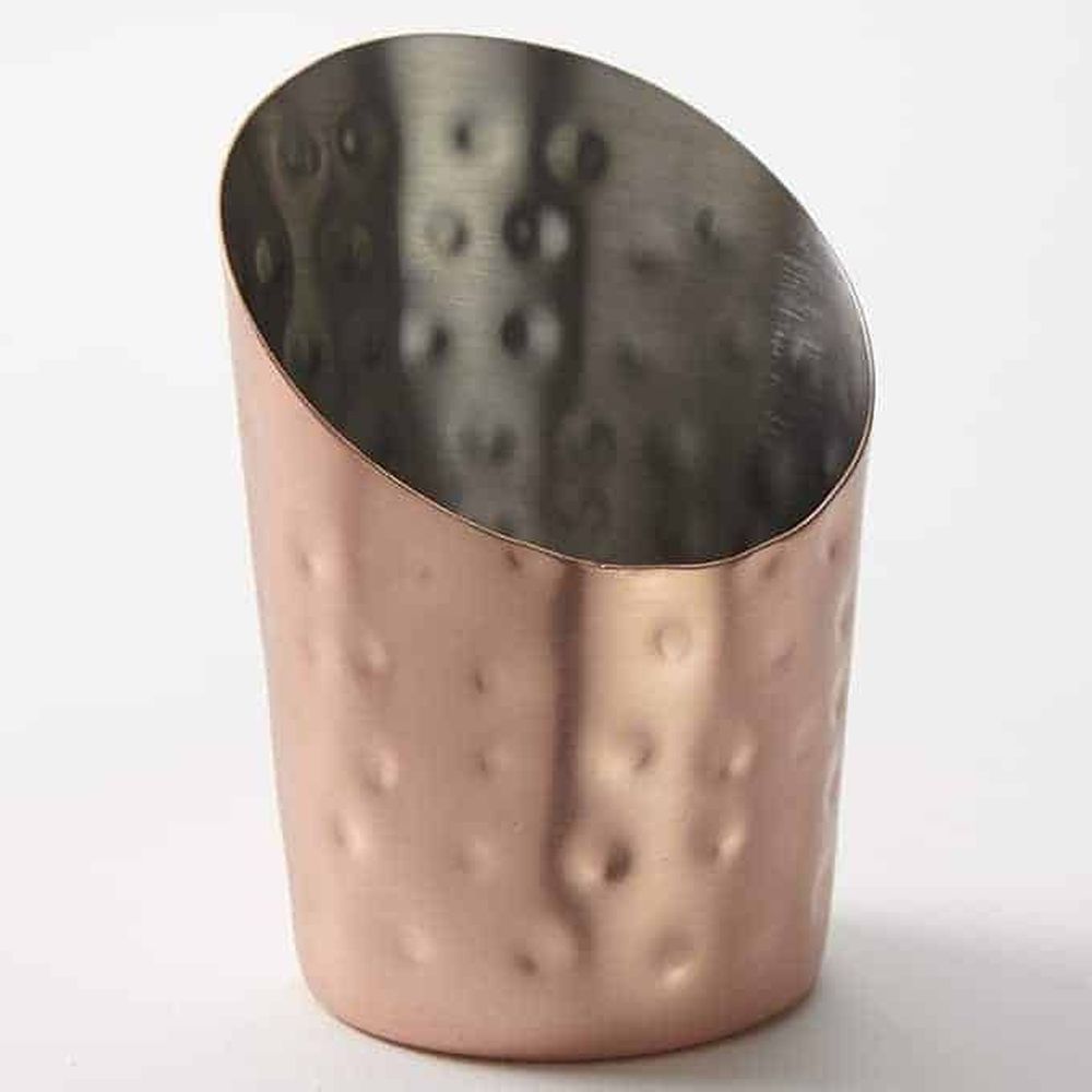 American Metalcraft Copper Hammered Stainless Steel Angled Fry Cup, 12 Ounce Capacity -- 72 Per Case