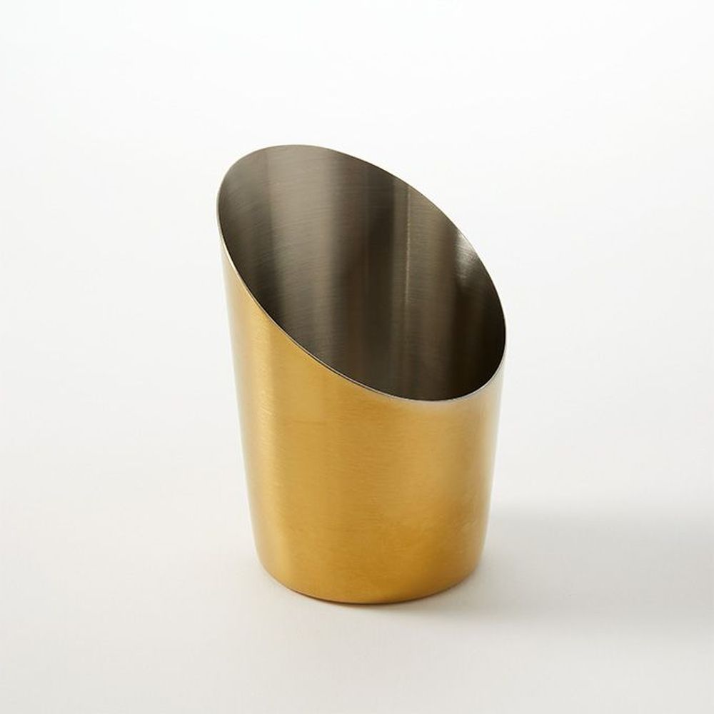American Metalcraft Gold Stainless Steel Satin Finish Angled Fry Cup, 12 Ounce Capacity -- 72 Per Case