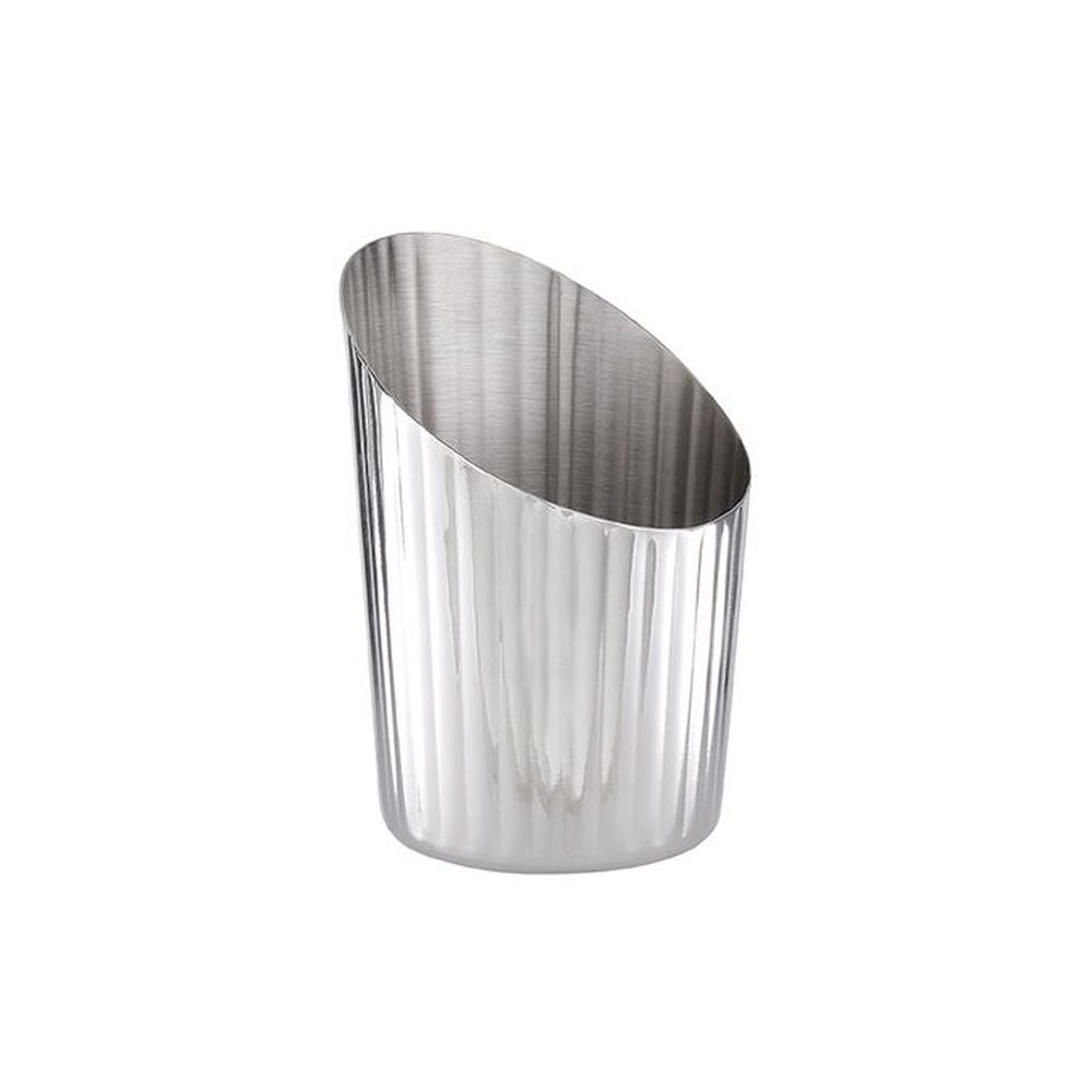 American Metalcraft Silver Stainless Steel Fluted Finish Angled Fry Cup, 12 Ounce Capacity -- 72 Per Case