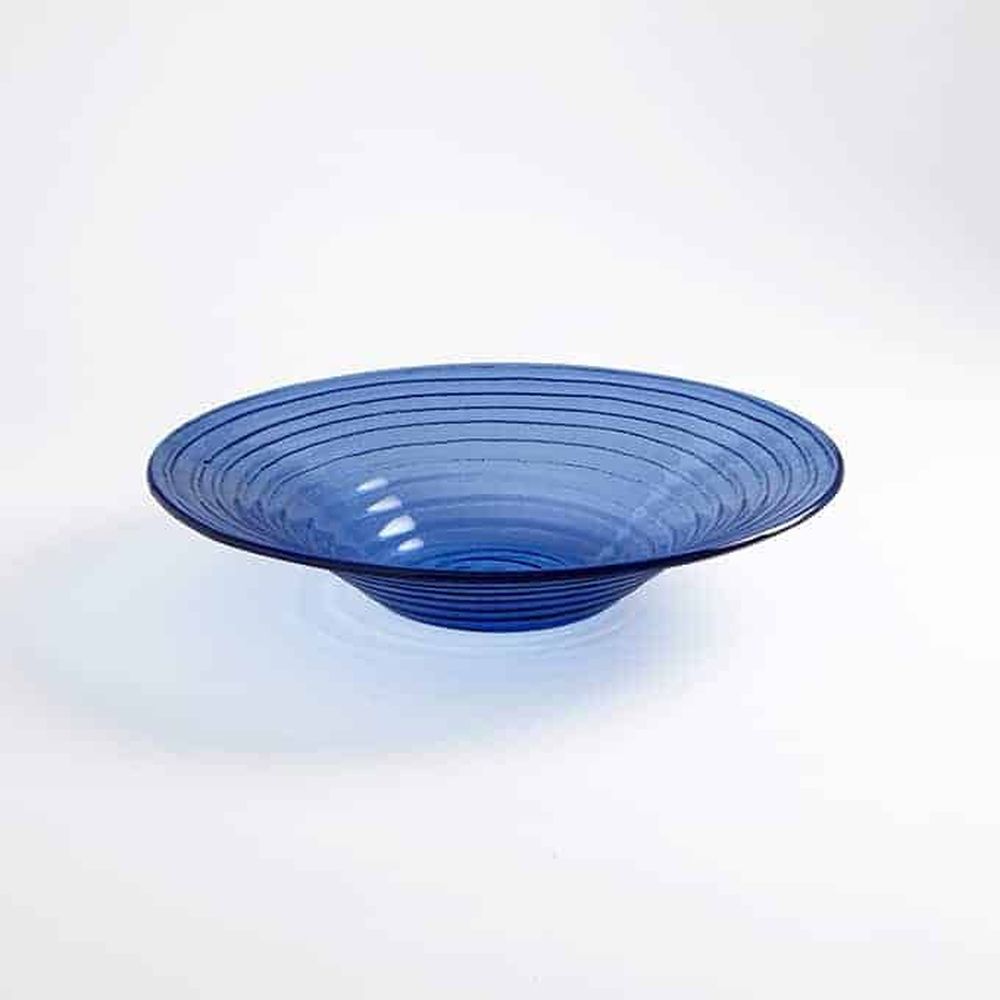 American Metalcraft Blue Recycled Glass Round Glacier Bowl, 98 Ounce Capacity