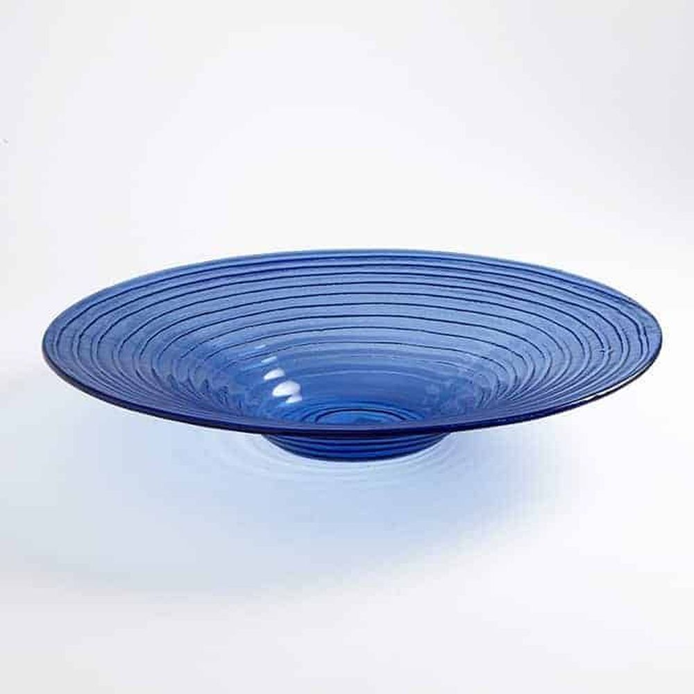 American Metalcraft Blue Recycled Glass Round Glacier Bowl, 128 Ounce Capacity