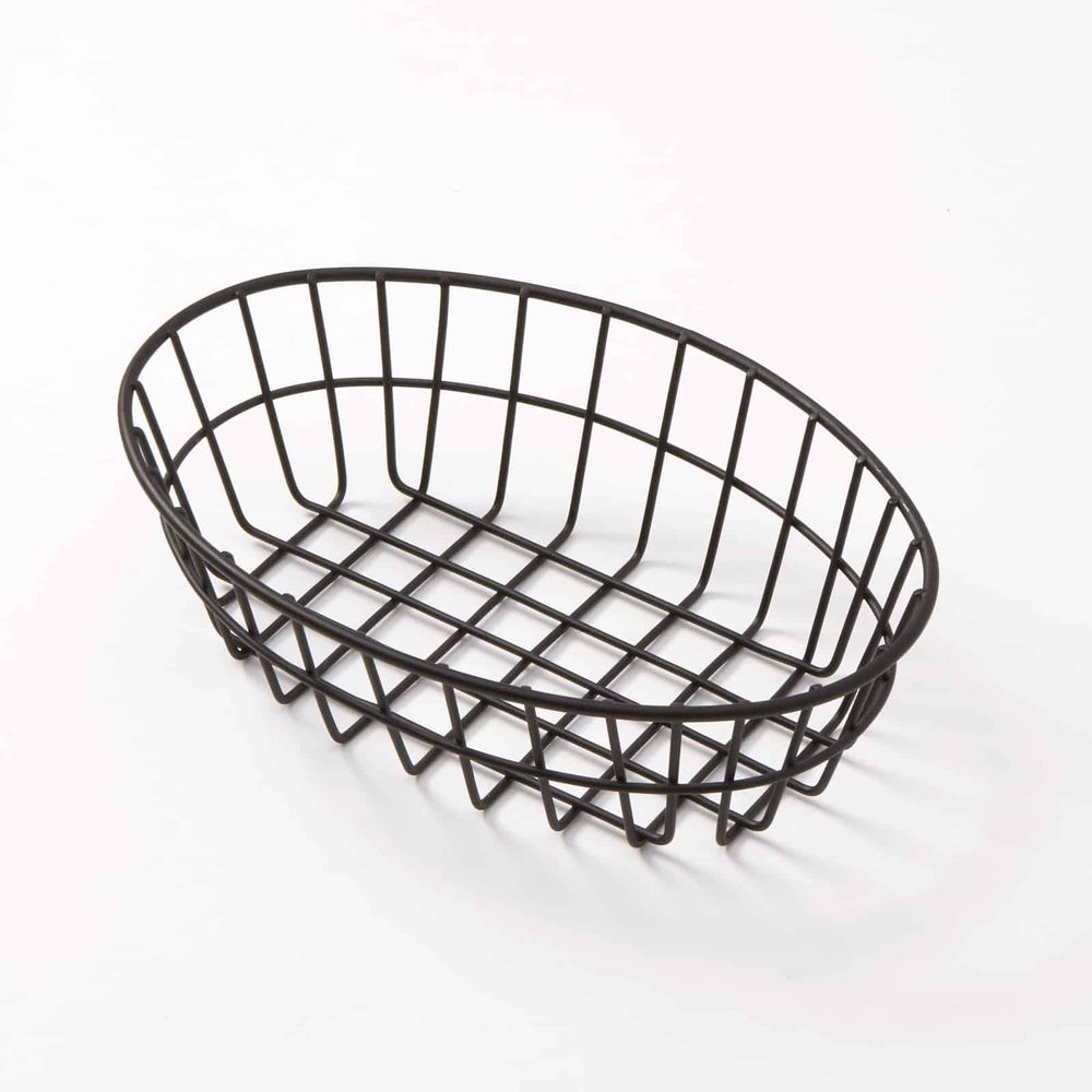 American Metalcraft Black Iron Oval Wire Grid Basket, 9 X 6 X 2-1/2 Inch -- 24 Per Case