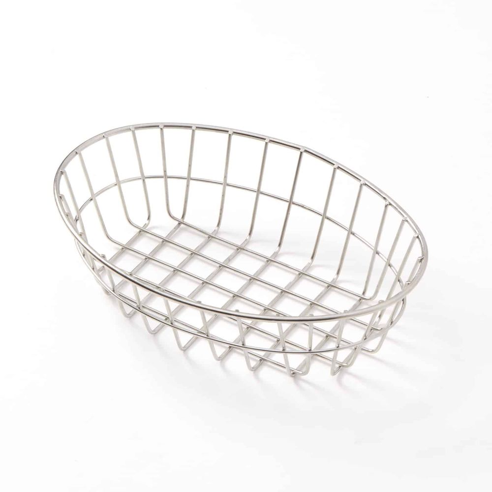 American Metalcraft Silver Stainless Steel Oval Wire Grid Basket, 9 X 6 X 2-1/2 Inch -- 24 Per Case