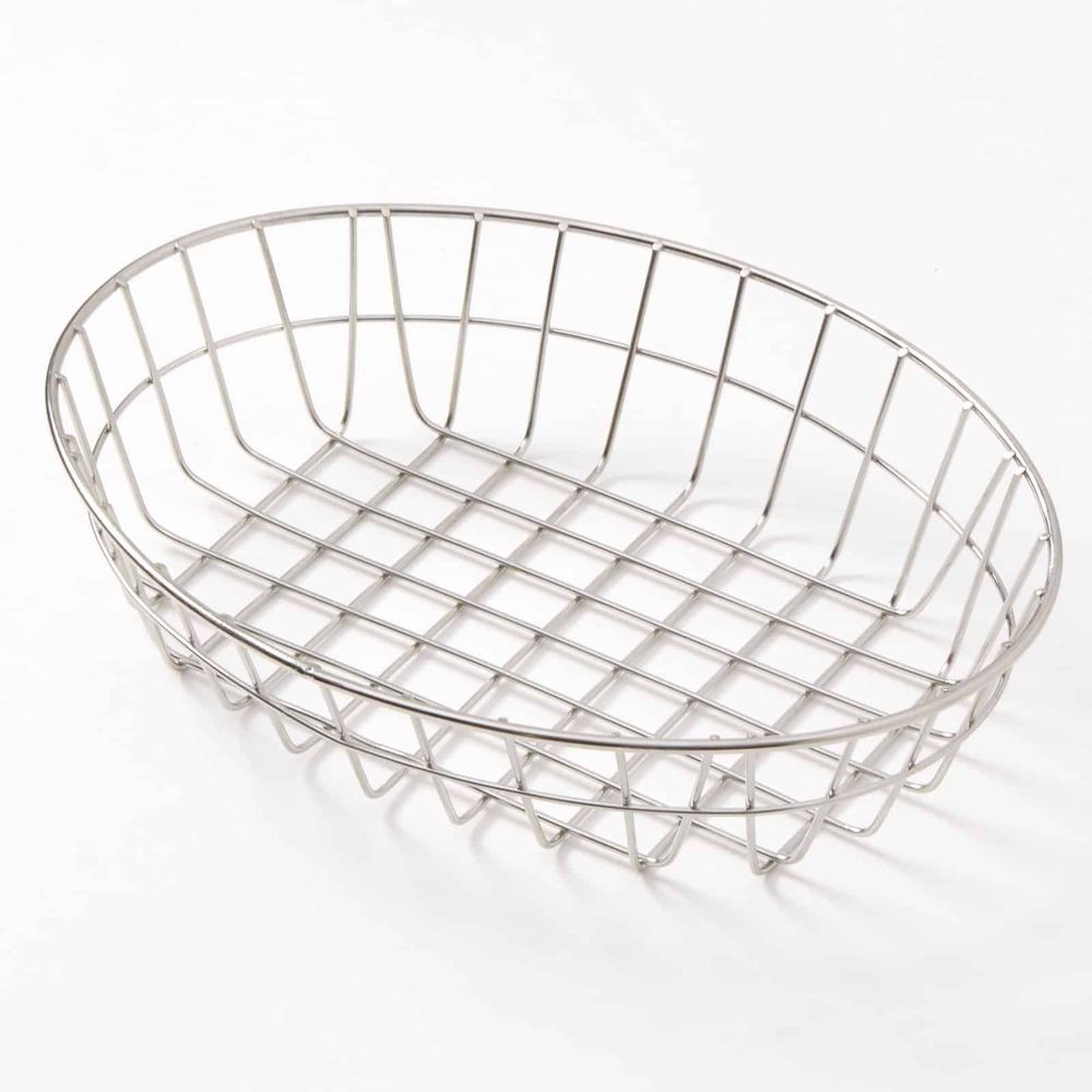 American Metalcraft Silver Stainless Steel Oval Wire Grid Basket, 11 X 8 X 2-1/2 Inch -- 24 Per Case
