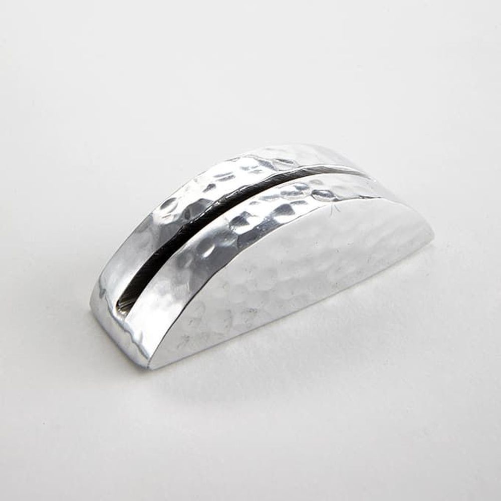 American Metalcraft Silver Hammered Cast Aluminum Half Moon Card Holder, 2 1/8 X 3/4 X 3/4 Inch -- 144 Per Case