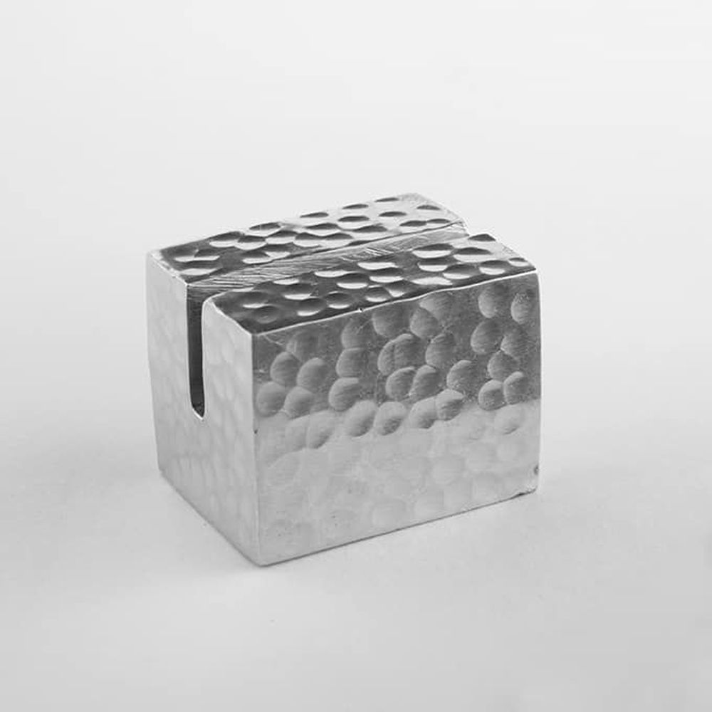 American Metalcraft Silver Hammered Cast Aluminum Rectangular Card Holder, 1 1/4 X 7/8 X 7/8 Inch -- 144 Per Case