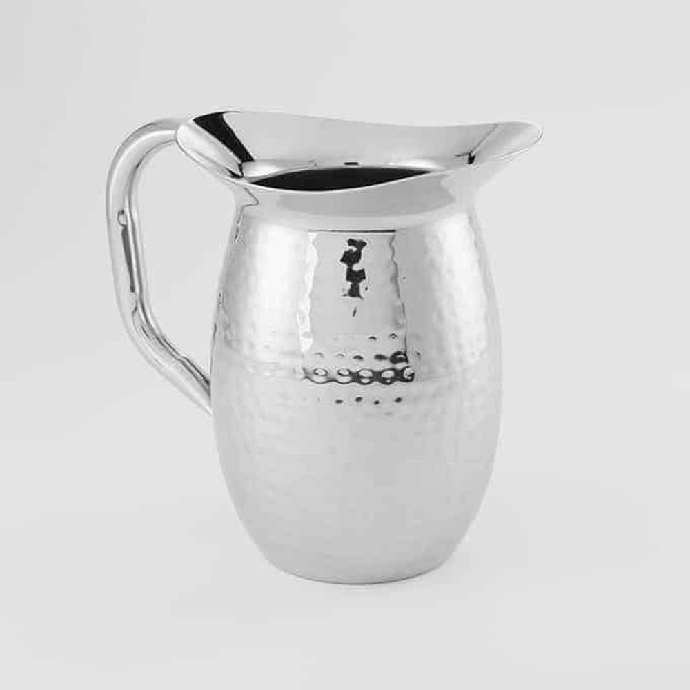 American Metalcraft Silver Hammered Stainless Steel Double-wall Bell Pitcher, 44 Ounce Capacity -- 12 Per Case