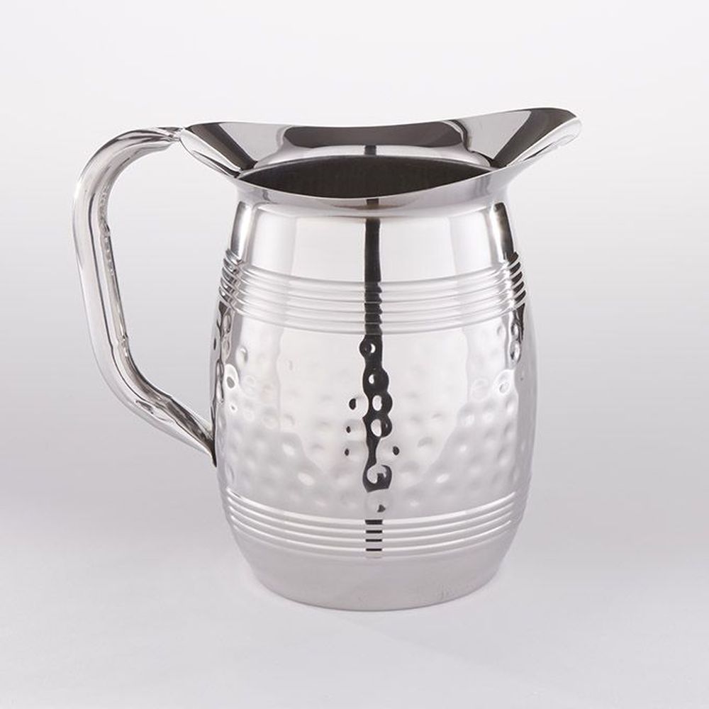 American Metalcraft Silver Hammered Stainless Steel Bell Water Pitcher, 68 Ounce Capacity -- 6 Per Case