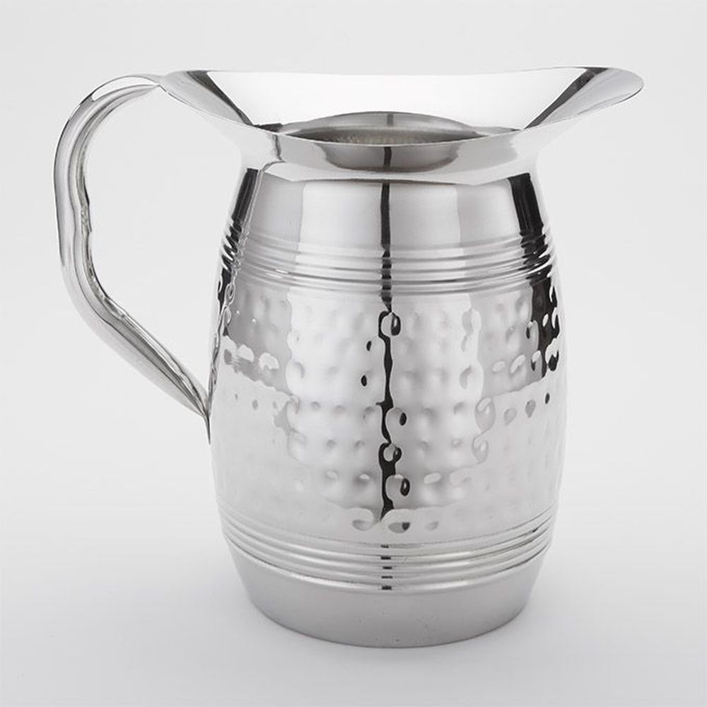 American Metalcraft Silver Hammered Stainless Steel Bell Water Pitcher, 100 Ounce Capacity -- 6 Per Case