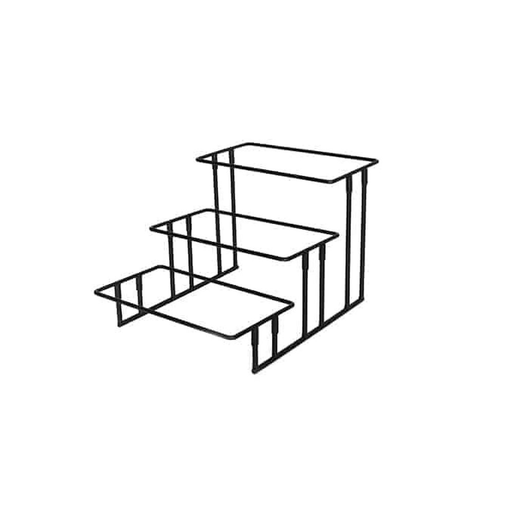 American Metalcraft Black Wrought Iron Rectangular Three-tier Open Frame Stand, 20 X 13-3/4 X 12 Inch -- 2 Per Case