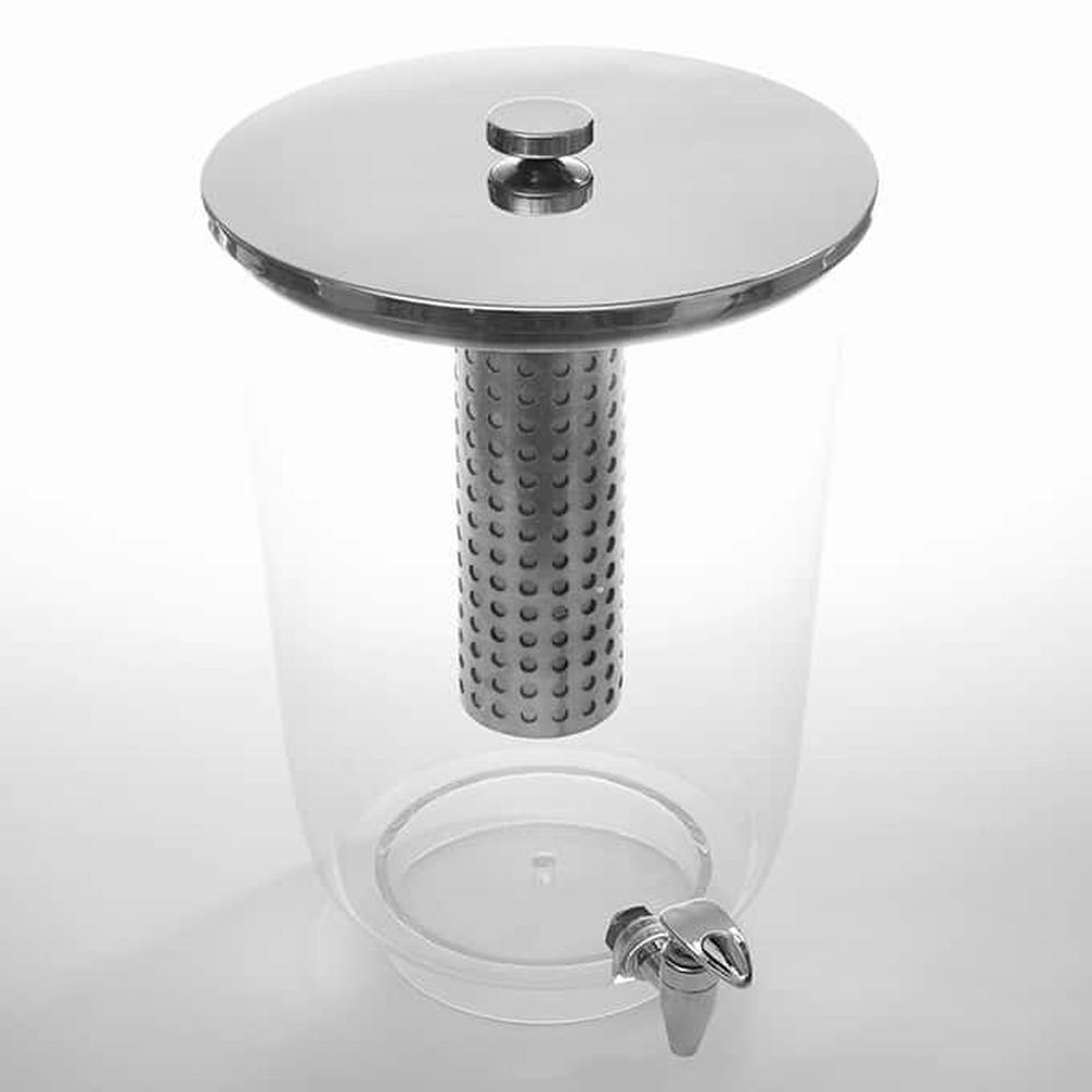 American Metalcraft Tritan 20 Quart Juice Dispenser With Ice Tube, Stainless Steel Faucet And Cover, 12-1/2 X 12 X 20-1/2 Inch