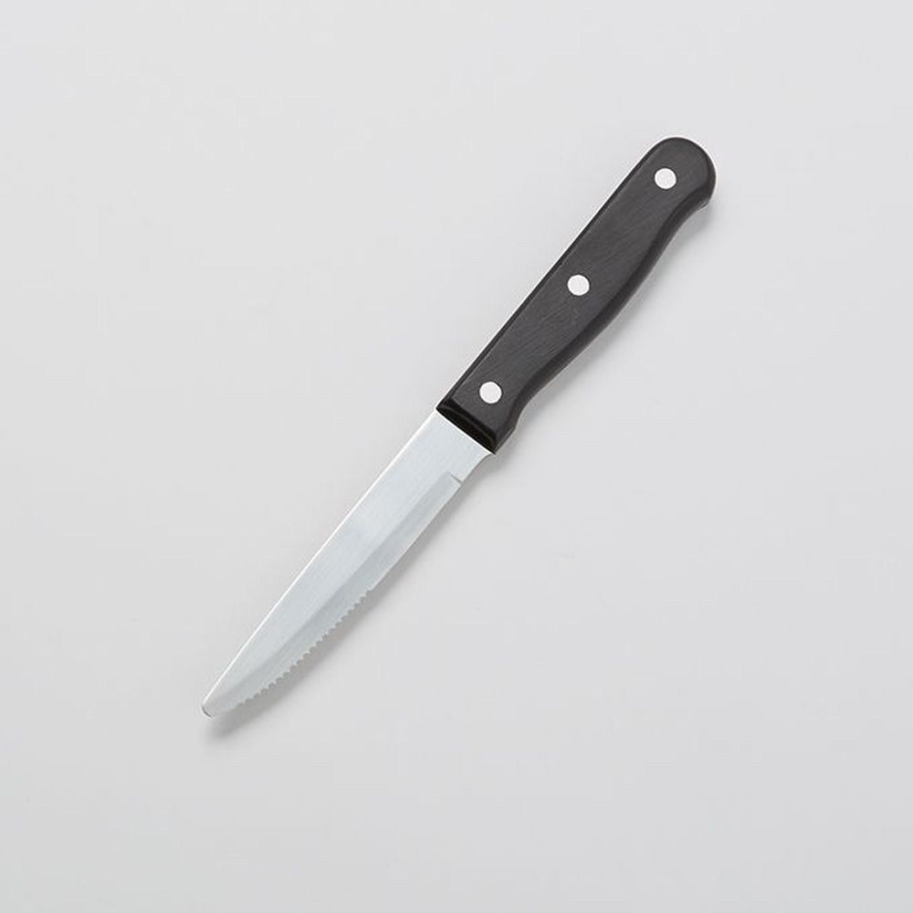 American Metalcraft Silver Stainless Steel Rounded Tip Steak Knife With Black Plastic Handle, 10 Inch Length -- 12 Per Case