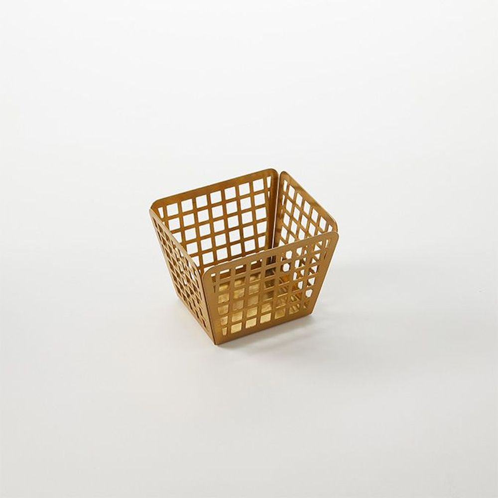 American Metalcraft Gold Stainless Steel Rectangular Laser Cut Fry Basket, 4-1/8 X 3-3/8 X 3 Inch -- 48 Per Case