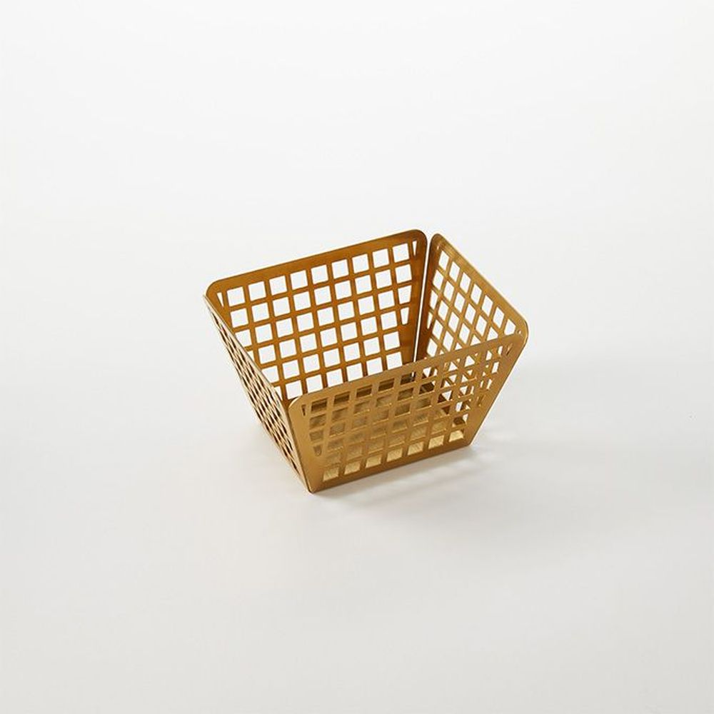 American Metalcraft Gold Stainless Steel Rectangular Laser Cut Fry Basket, 5 X 4 X 3 Inch -- 48 Per Case