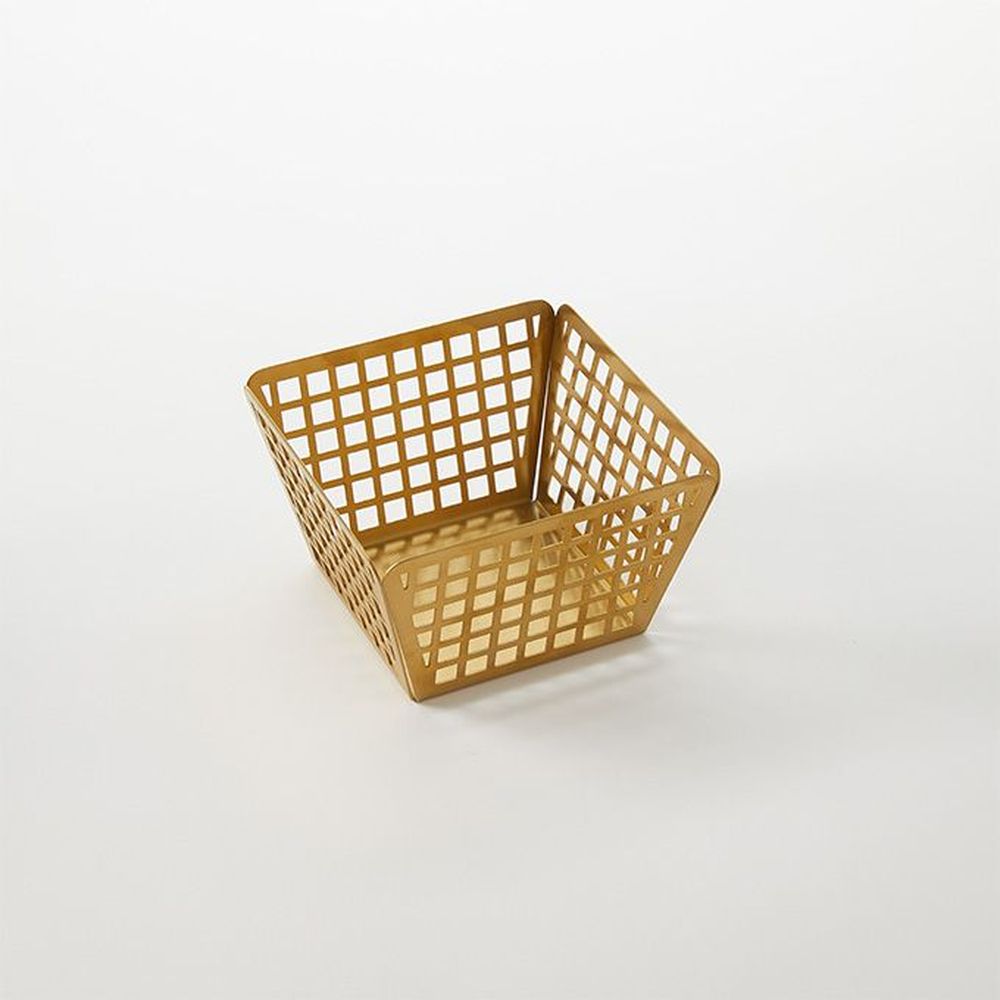 American Metalcraft Gold Stainless Steel Square Laser Cut Fry Basket, 5 Inch Square X 3 Inch Height -- 48 Per Case