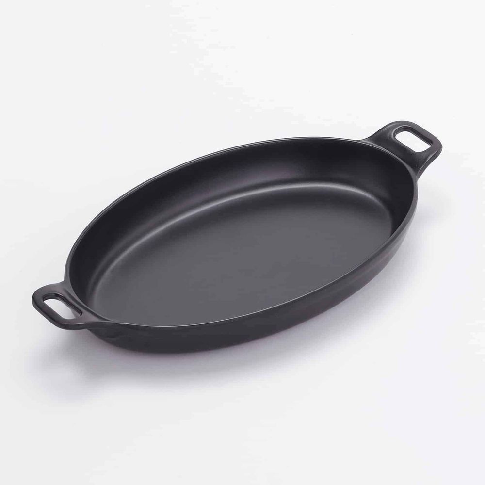 American Metalcraft Black Melamine Cast Iron Finish Oval Casserole With Handles, 13 Ounce Capacity -- 72 Per Case