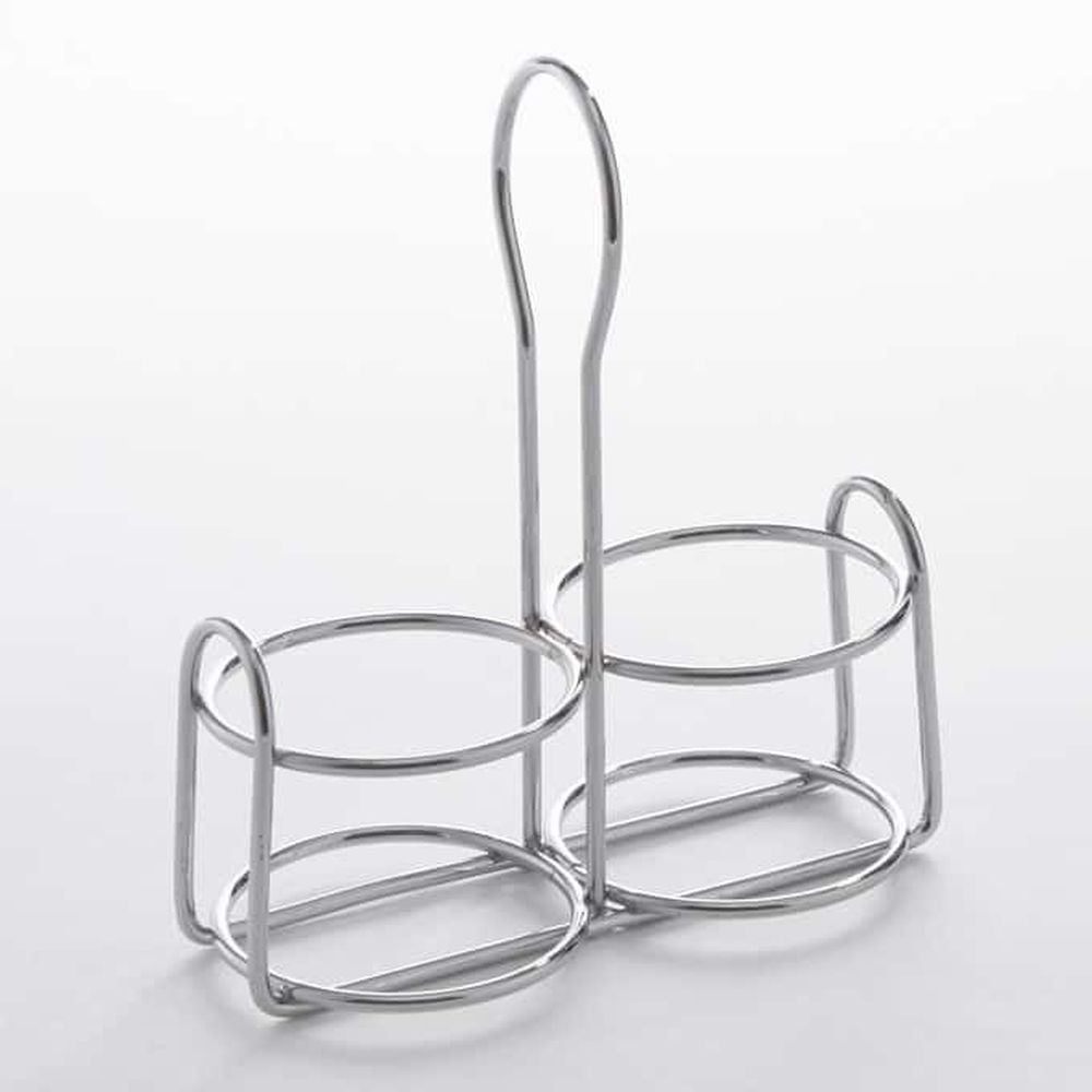 American Metalcraft Silver Stainless Steel Mini Glass Jar Caddy, 4-1/2 X 2-1/4 X 5-1/2 Inch -- 72 Per Case