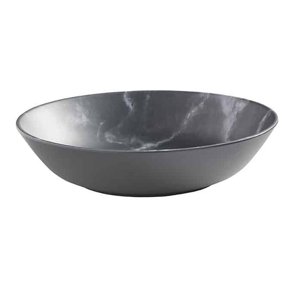 American Metalcraft Mix And Matte Collection Gray Marble Melamine Round Coupe Bowl, 36 Ounce Capacity -- 48 Per Case