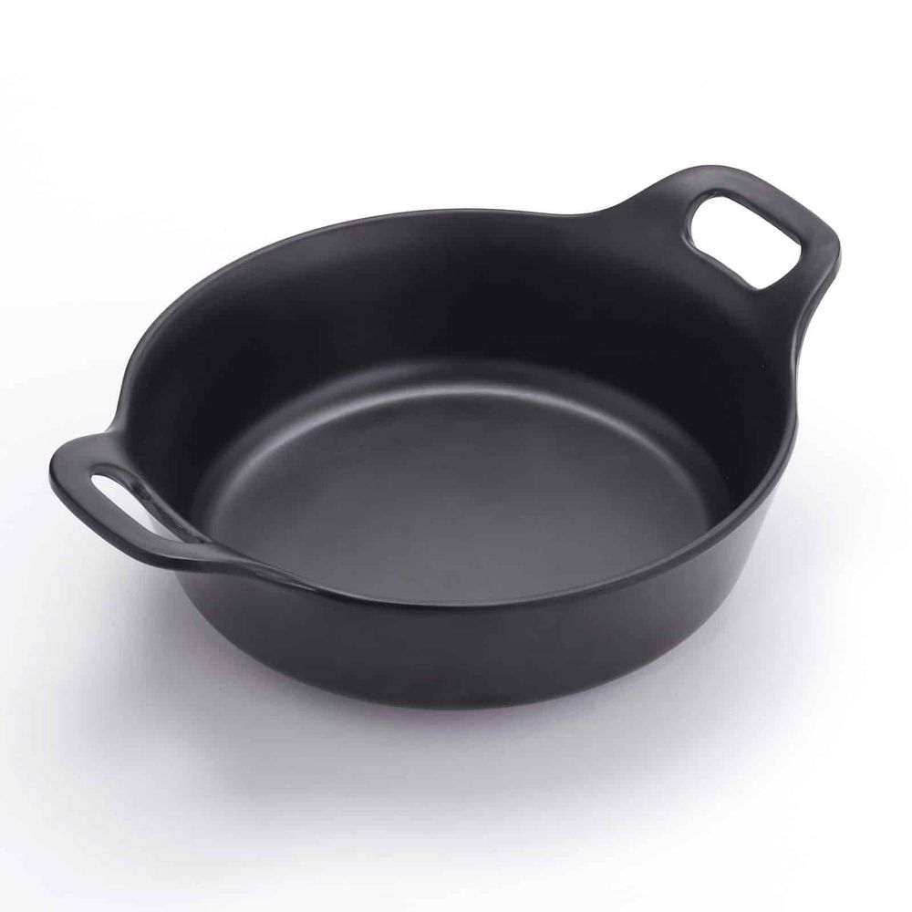 American Metalcraft Black Melamine Cast Iron Round Casserole, 39 Ounce Capacity -- 48 Per Case