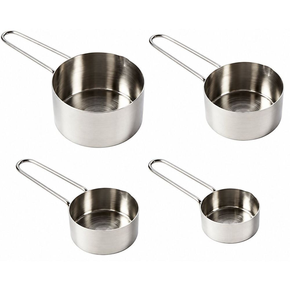 American Metalcraft Silver Stainless Steel Short-handled Measuring Cup Set, Set Of 4 -- 48 Per Case