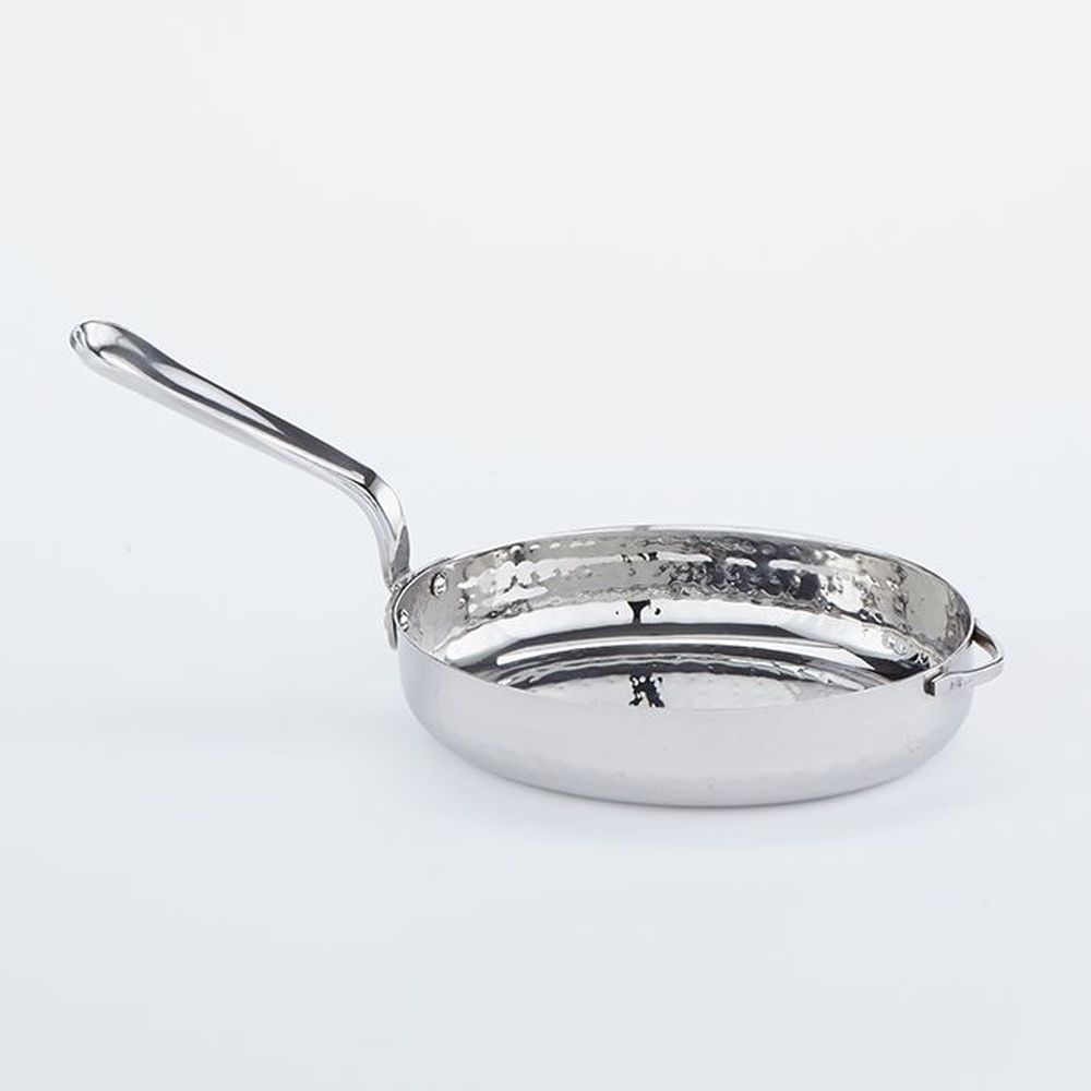 American Metalcraft Silver Stainless Steel Oval Hammered Mini Fry Pan, 14 Ounce Capacity -- 12 Per Case