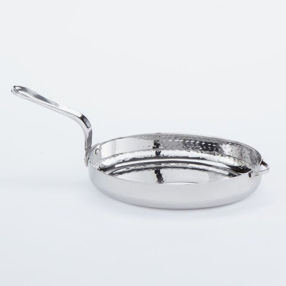 American Metalcraft Silver Stainless Steel Oval Hammered Mini Fry Pan, 22 Ounce Capacity -- 12 Per Case