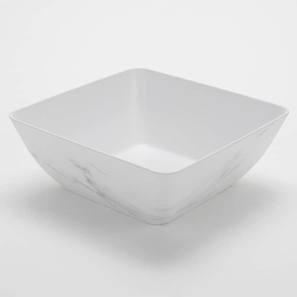 American Metalcraft White Marble Melamine Square Bowl, 232 Ounce Capacity -- 12 Per Case