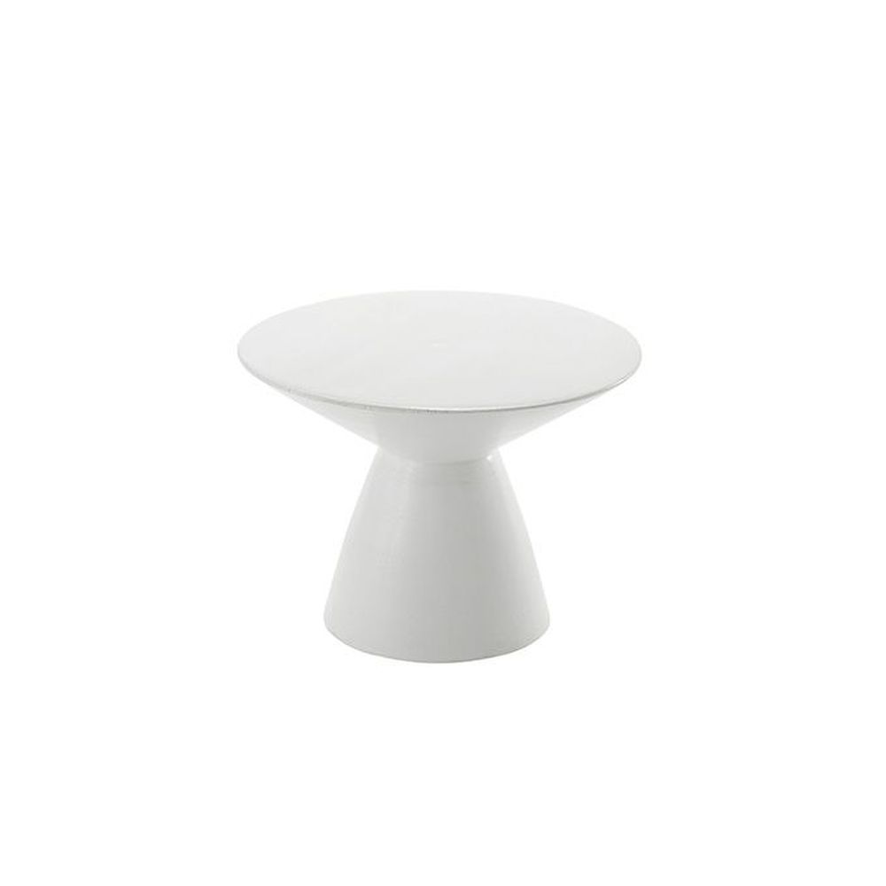 American Metalcraft Hampton Collection White Mango Wood Pedestal, 7 Inch Top Dia. X 5 1/4 Inch Height -- 8 Per Case