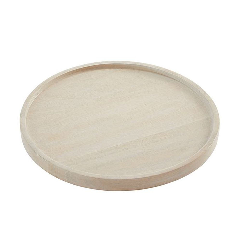 American Metalcraft Hampton Collection Sun-bleached Mango Wood Plate, 12 Inch Dia. X 3/4 Inch Height -- 16 Per Case