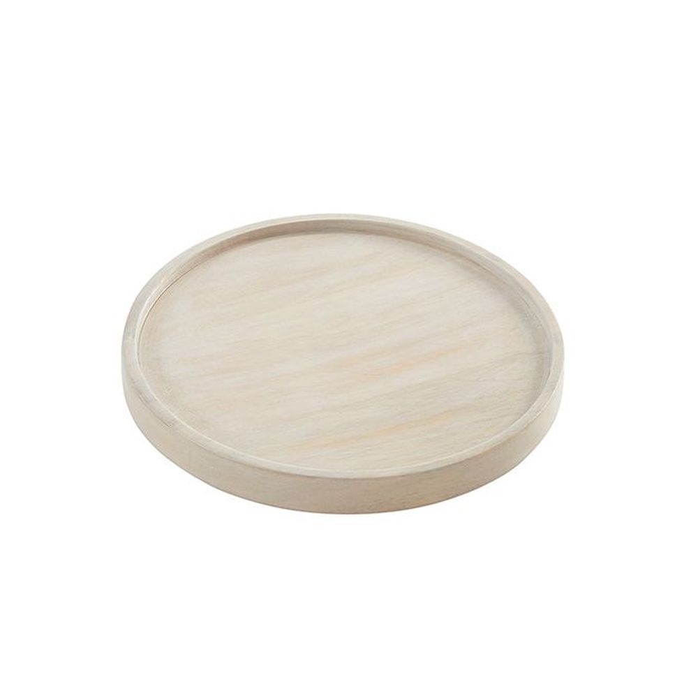 American Metalcraft Hampton Collection Sun-bleached Mango Wood Plate, 9 Inch Dia. X 3/4 Inch Height -- 24 Per Case