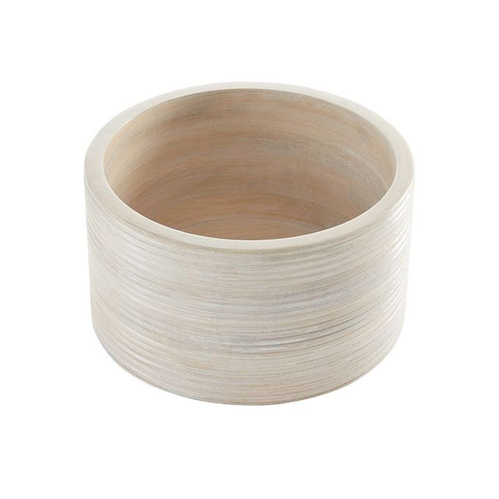 American Metalcraft Hampton Collection Sun-bleached Mango Wood Round Ribbed Bowl/riser, 226 Ounce Capacity -- 4 Per Case