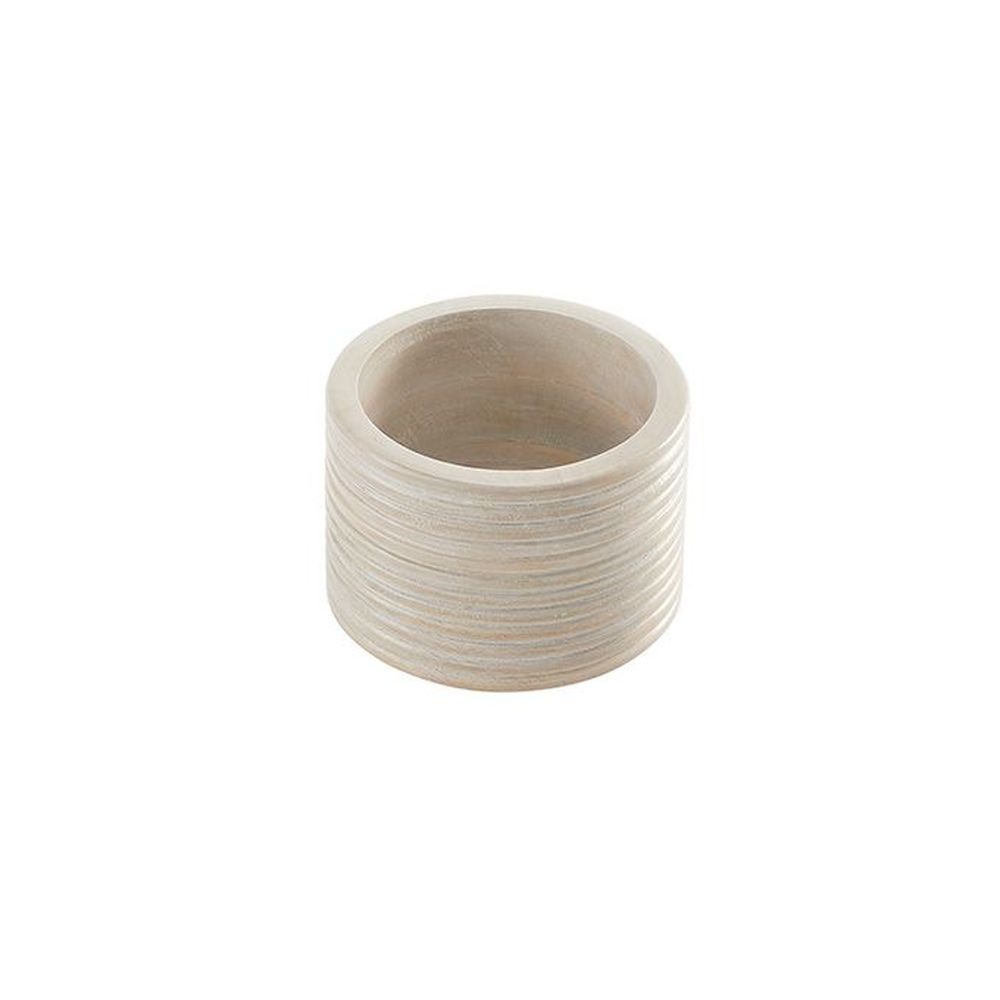 American Metalcraft Hampton Collection Sun-bleached Mango Wood Round Ribbed Bowl/riser, 32 Ounce Capacity -- 12 Per Case