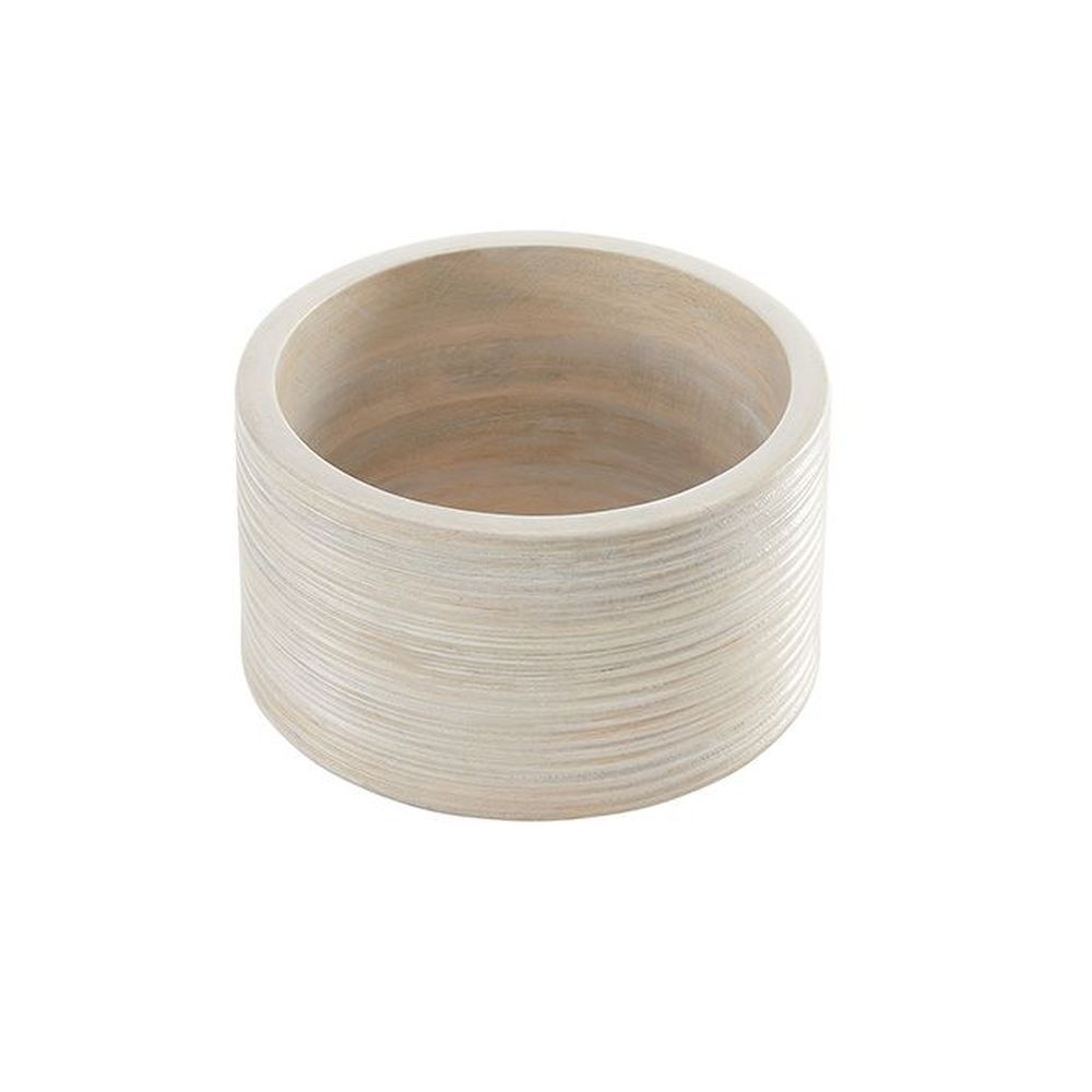 American Metalcraft Hampton Collection Sun-bleached Mango Wood Round Ribbed Bowl/riser, 104 Ounce Capacity -- 6 Per Case