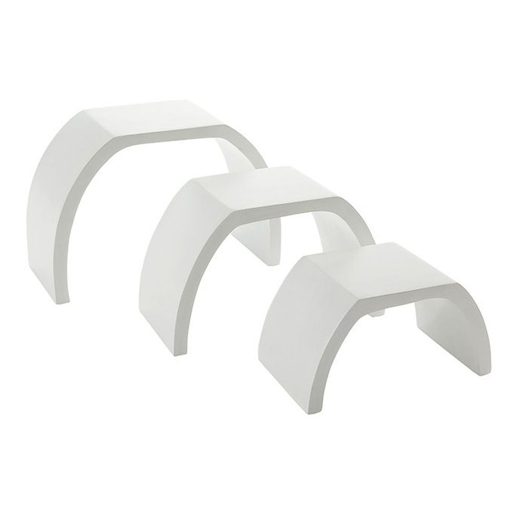 American Metalcraft Upton Collection White Mango Wood Arched Riser, Set Of 3 -- 3 Per Case