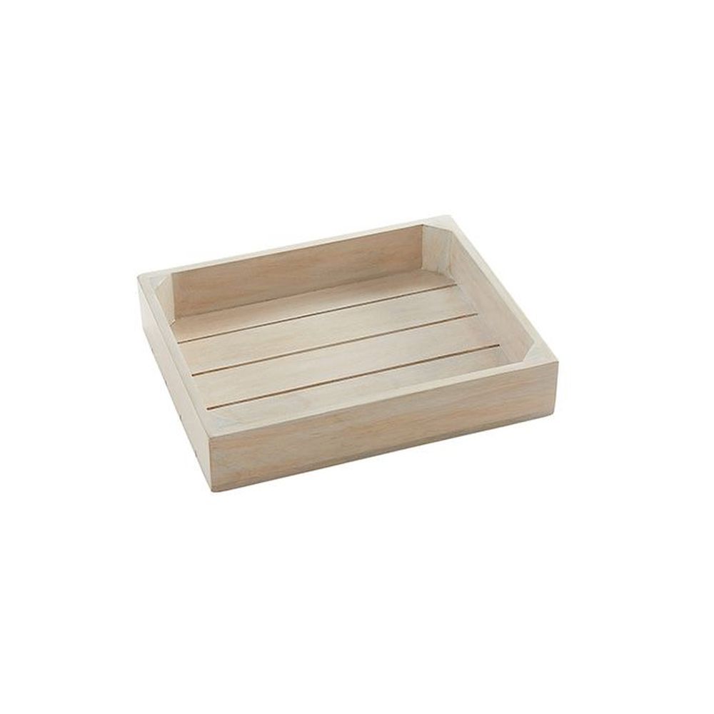 American Metalcraft Hampton Collection Sun-bleached Mango Wood Half Size Crate, 12-3/8 X 10-1/4 X 2-1/2 Inch -- 6 Per Case